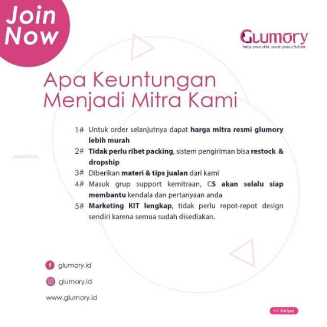 Paket Join Mitra Glumory Resmi Syarat Agen Reseller Glumory Join Daftar Member Distributor Glumory Shopee Indonesia