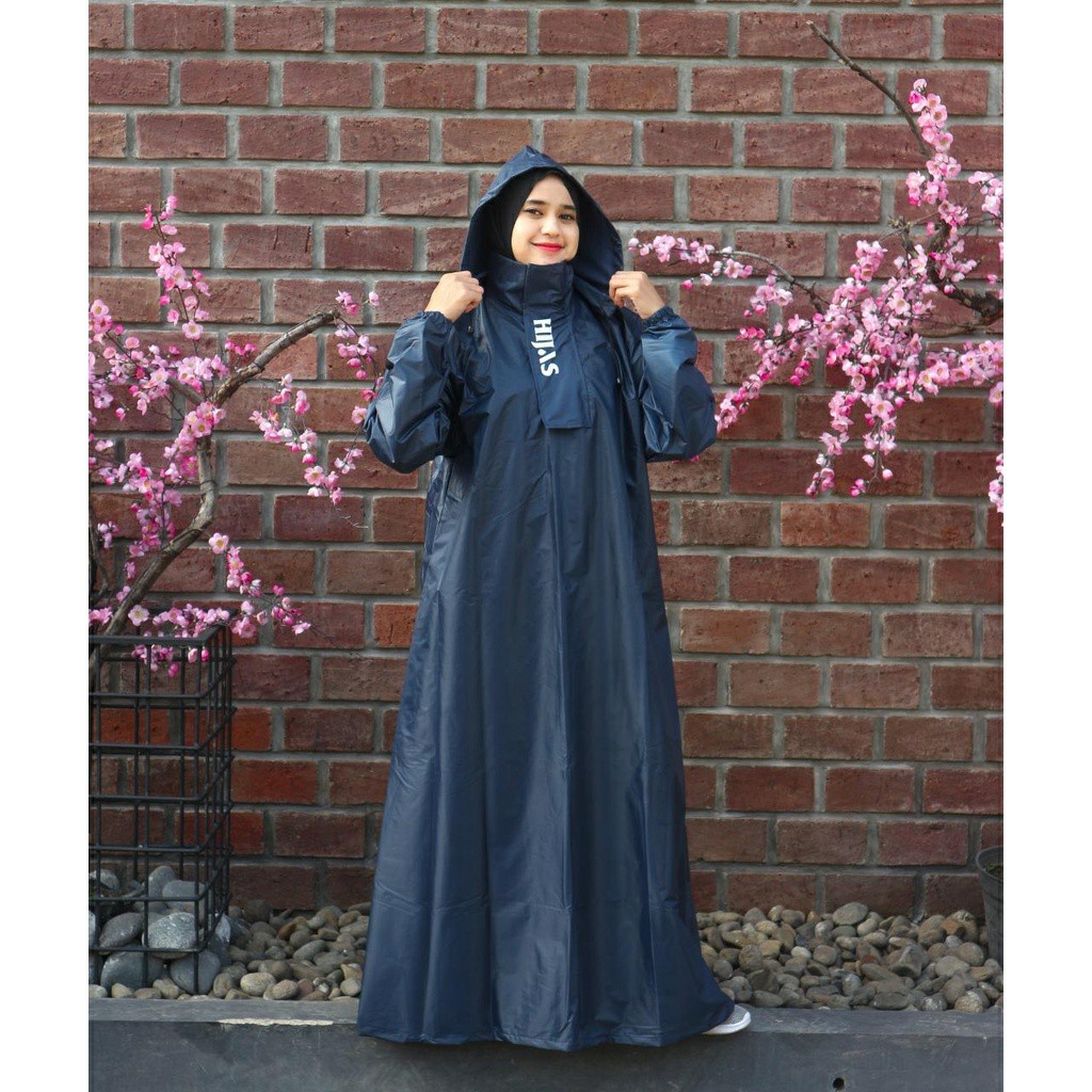 [Zipper] Jas Hujan Gamis /Jas Hujan Wanita Muslimah Hijab – Hijas