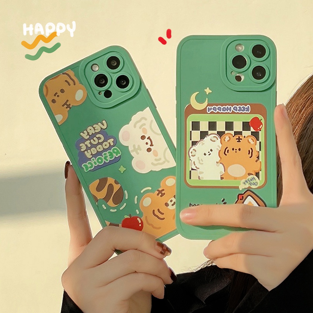 IPHONE Kartun Lucu Tiger Friends Matte Back Case Untuk Iphone7 8 PLUS X XR XS 11 12 13 14 MINI PRO MAX SE 2020 Lembut Silicone Cover