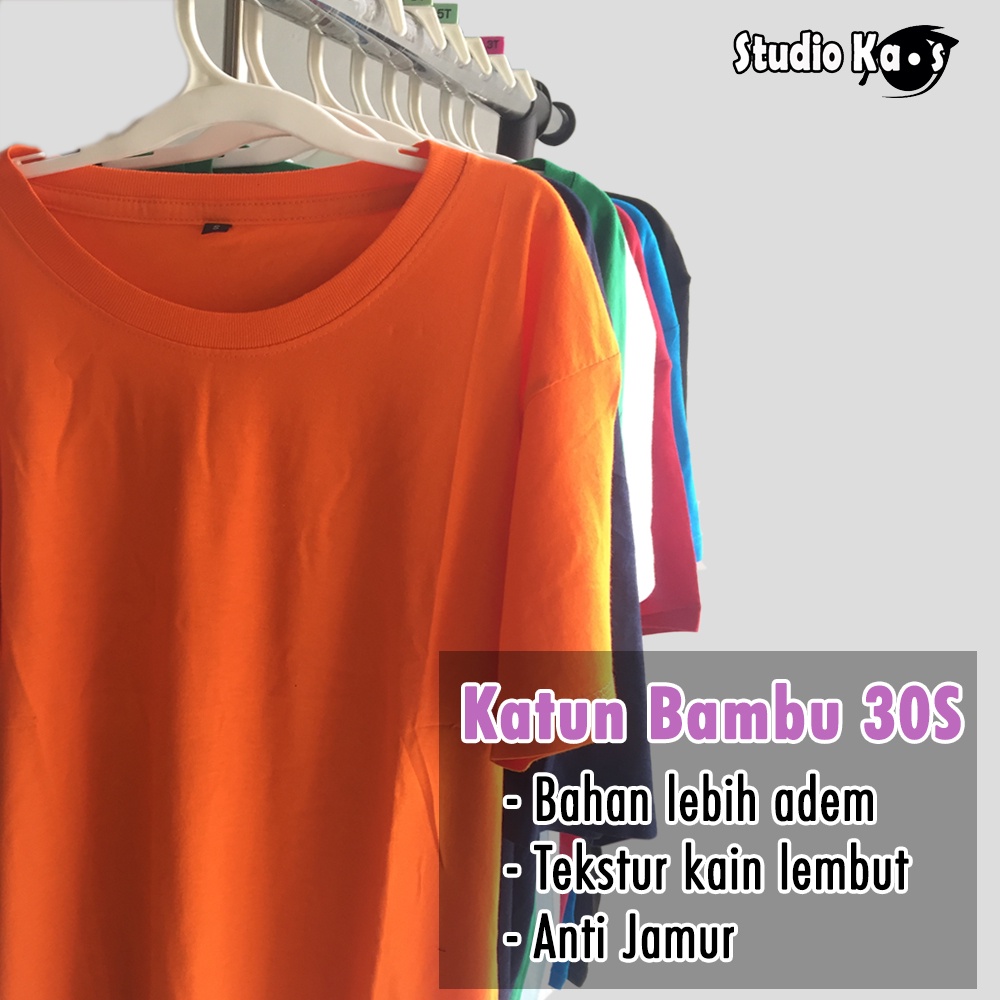 Kaos Polos Katun Bambu 30s (Cotton Bambu) Studio Kaos