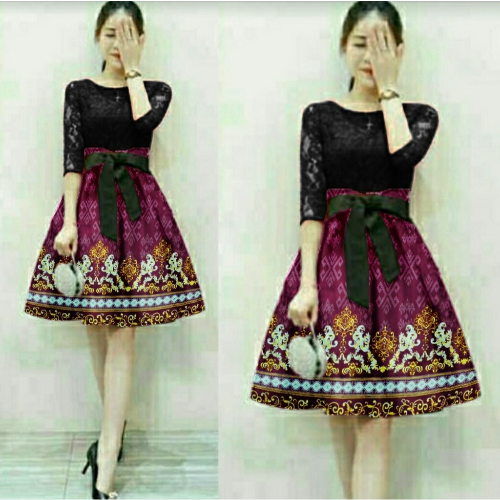 FWG - DRESS MARRY ROSSE BATIK / DRESS MARRY LOLO / DRESS BATIK WANITA / LONG DRES KOREA / DRESS