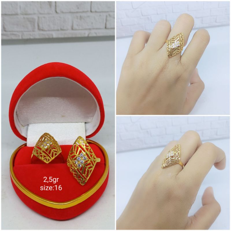 CINCIN LEBAR UKIR + MP MODEL (DUB*Y) / CINCIN PERAK ASLI SILVER 925 LAPIS EMAS/ CINCIN FASHION WANITA TERBARU