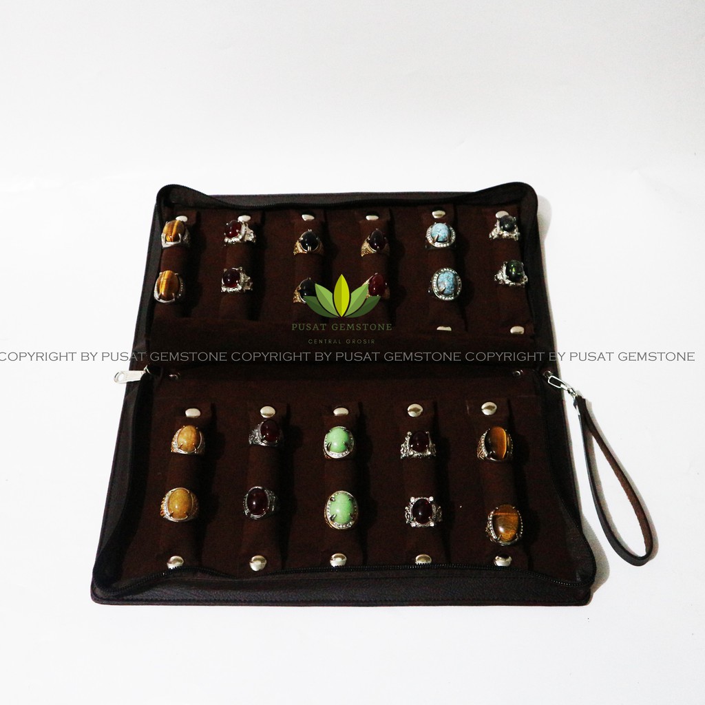 TAS DOMPET CINCIN KULIT SLOT CINCIN BATU AKIK DAN PERMATA PREMIUM QUALITY