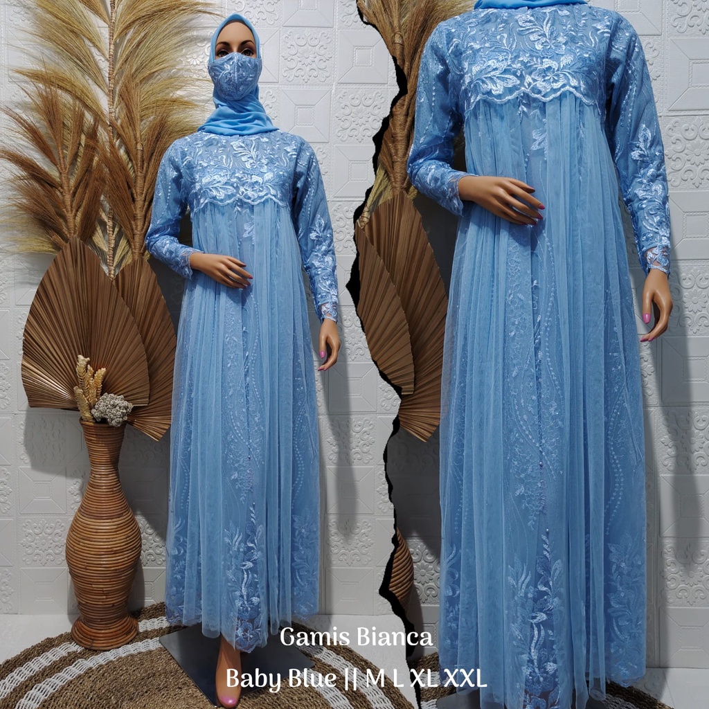 Kadai.baju / Gamis tulle bianca / Gamis brukat jumbo / Gamis pernikahan dan wisuda