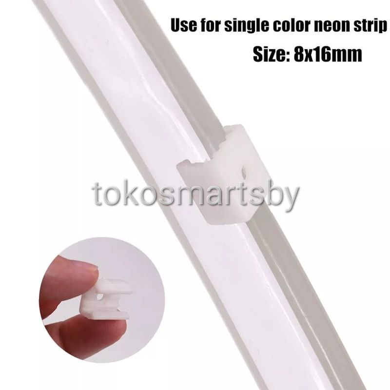 Klem Lampu Neon Flex / Klem Lampu Strip 2835/5050/5730 Bracket Selang Susu