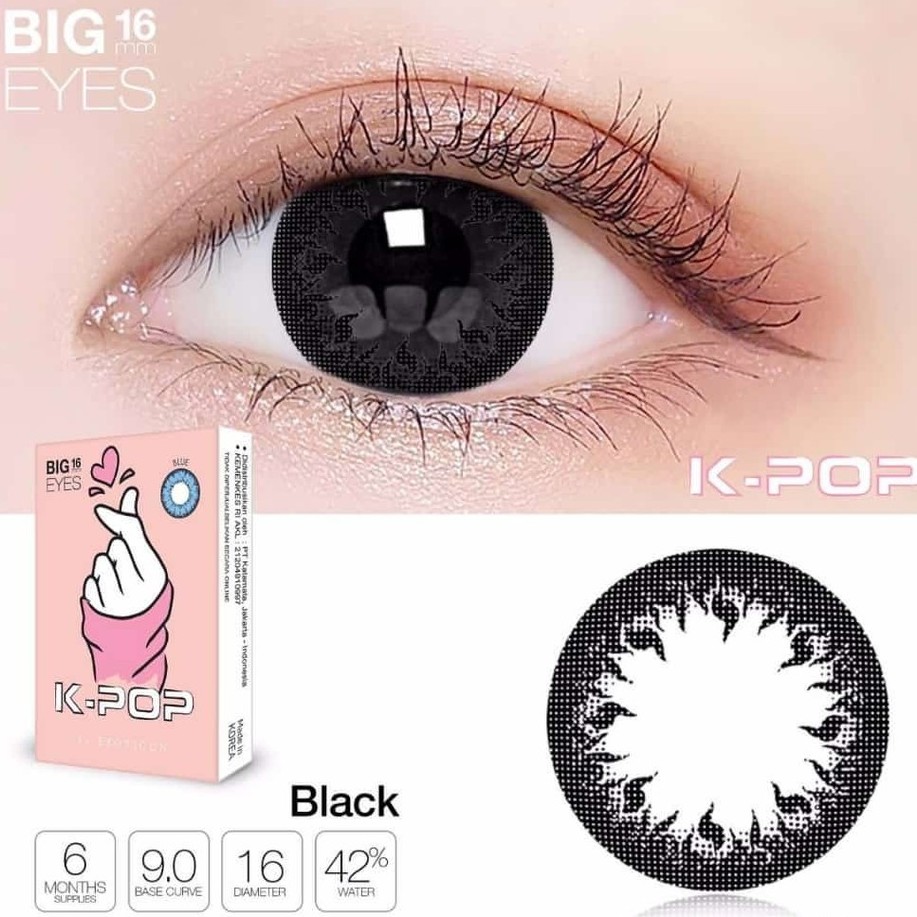 Softlens X2 K-POP DIA 16.00mm NORMAL MINUS Black Grey Brown Blue (-0.50 s/d -3.00) / Soflens Kpop/Lensa  Kontak/BS