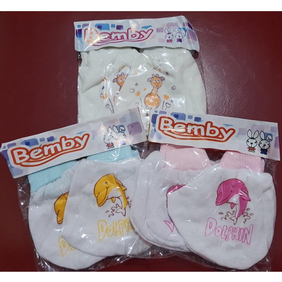 1 lusin sarung tangan kaki bayi BEMBY / OBY MOTIF perlengkapan bayi baru lahir