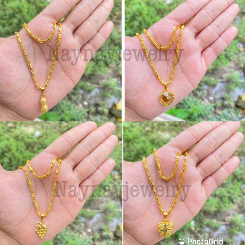 Kalung warna 24k beserta liontin 45cm  (yxy)