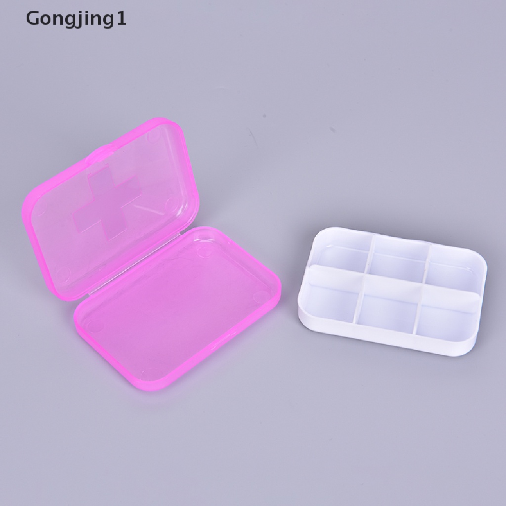 Gongjing1 Kotak Penyimpanan Obat Pil 6 Slot Portable Untuk Travel