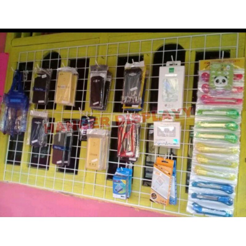 Jaring RAM Dinding/Hijang Hiasan/Wire Grid/Wall Grid 45x95 CM | Gantungan Accesories Dan Masker