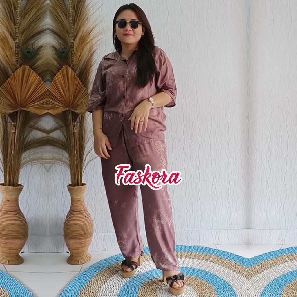 Setelan Kemeja Wanita Tie dye Jumbo STN12 / Kemeja Wanita Lengan Pendek Kekinian Tie dye Jumbo