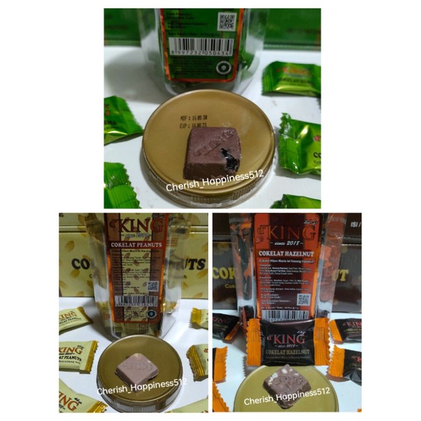 1 Kotak Isi 4 Toples D'KING Bonibol Cokelat Kurma, Cokelat Peanuts (Kacang) dan Hazelnut