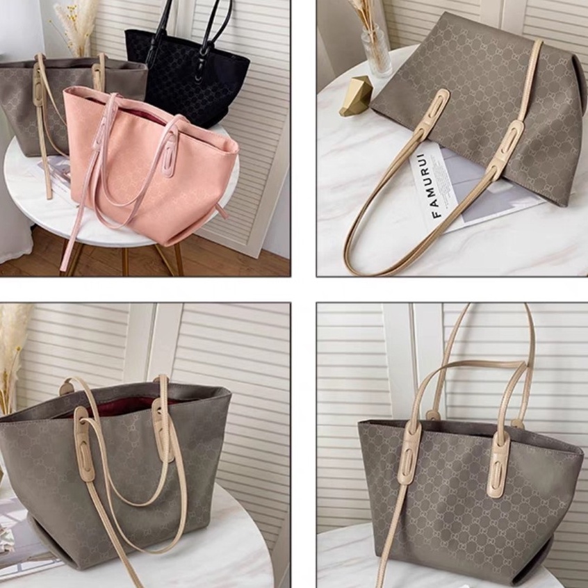 BJ78076 - BLACK/KHAKI/PINK GD - TAS BAHU SHOULDERBAG KEKINIAN BAHAN NYLON TAS BESAR WANITA FASHION IMPORT MODIS ELEGAN TERMURAH TERLARIS TERBARU BAGSTORE JAKARTA TAS BATAM ELJ5681 GT1843 JT26738 CR7478 ZCJ0525 LT1917 BQ3285