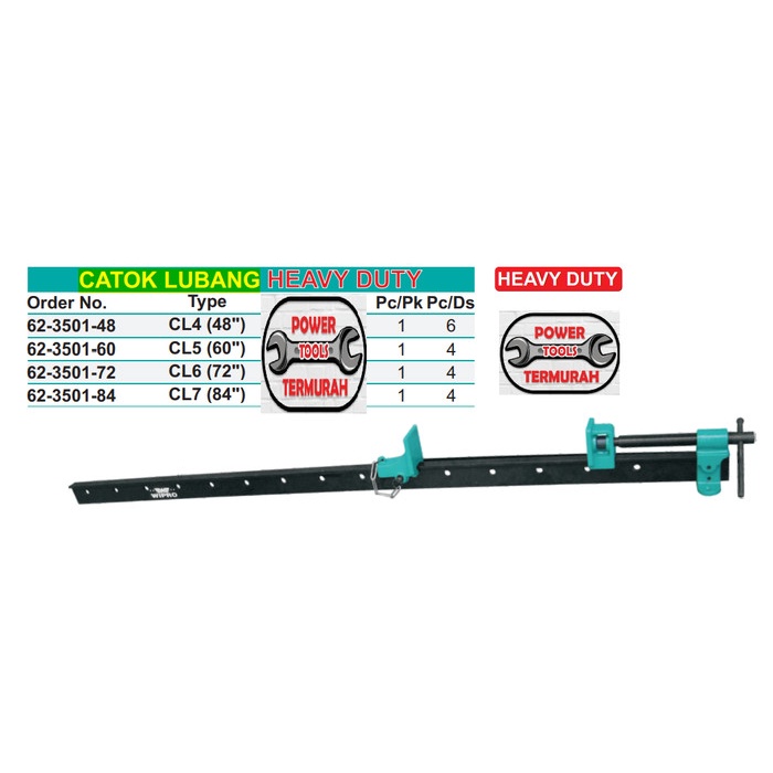 Catok Kayu WIPRO 5 Feet CL5 Lubang 5 Kaki 150 cm 1,5 meter T Bar Clamp