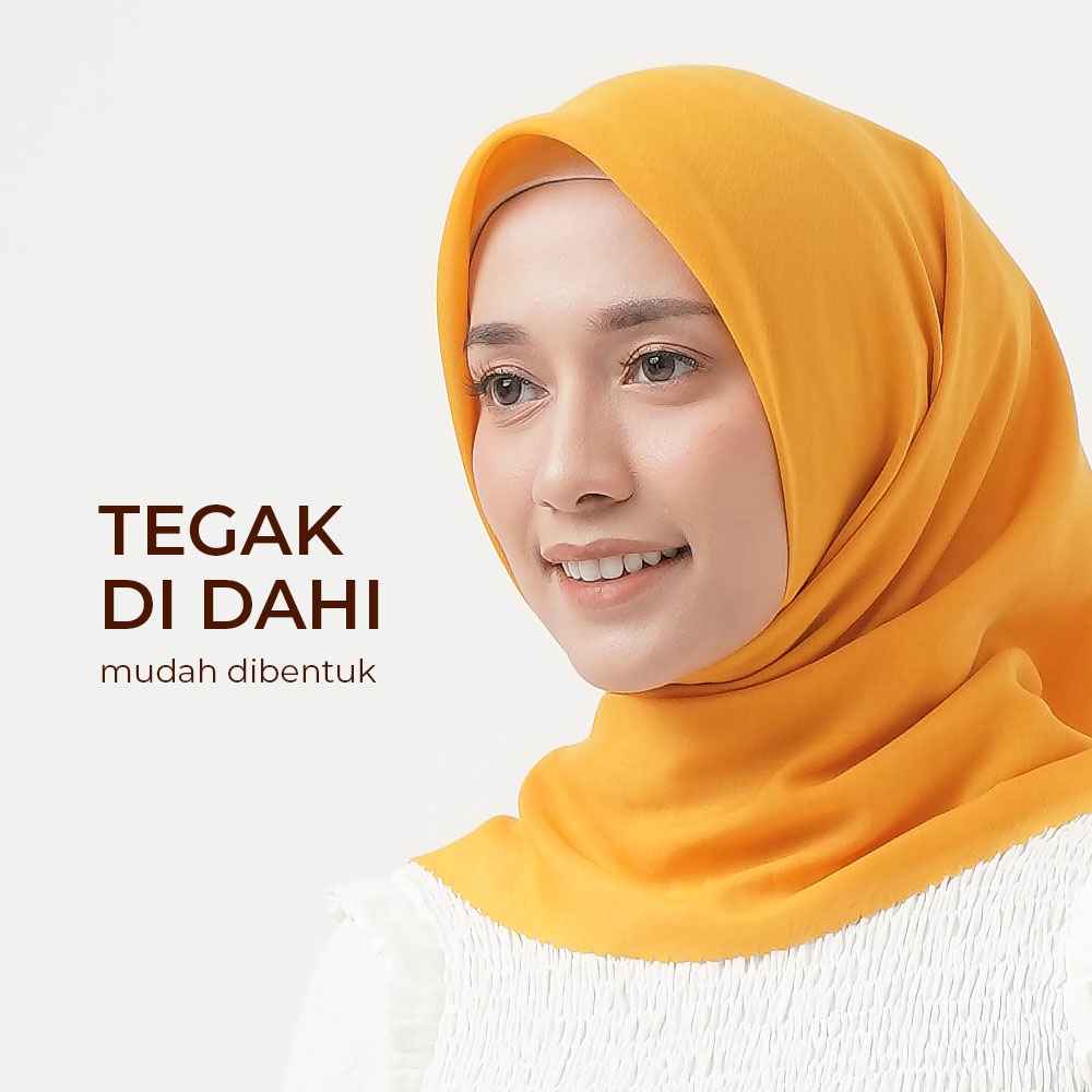 Daily Hijab Segiempat VOAL square Premium Polos WARNA BUTTER - voal premium 115X115cm - Kerudung voal  Terbaru Cod