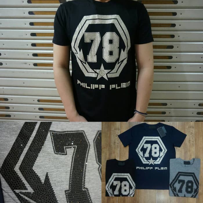 kaos oblong PHILIPP PLEIN REBELLION 78 MOTEK(manik2)import + bodyfit mirror quality