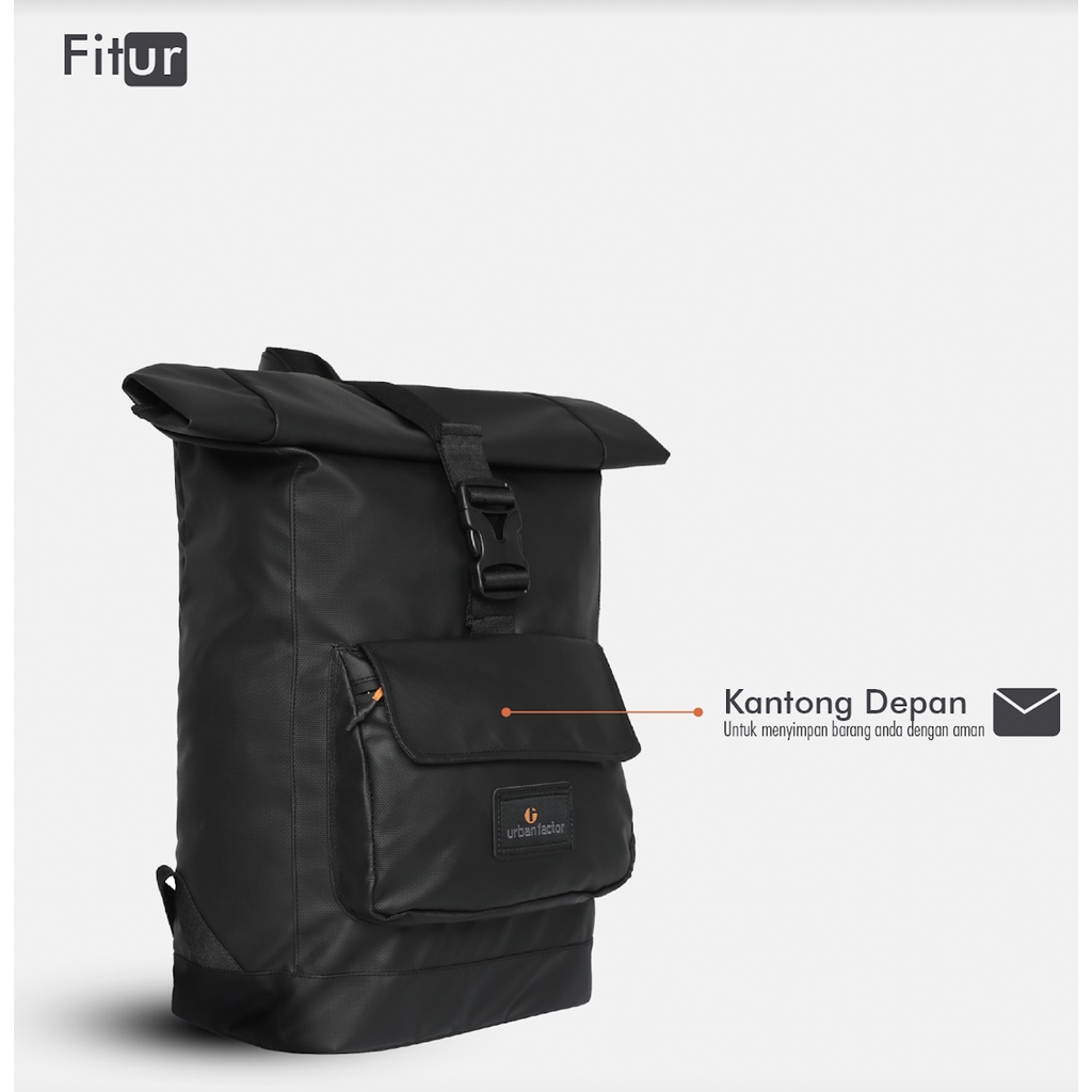 THUNDER BLACK |ManNeedMe x URBAN| Tas Ransel Punggung Pria Tas Backpack ORIGINAL