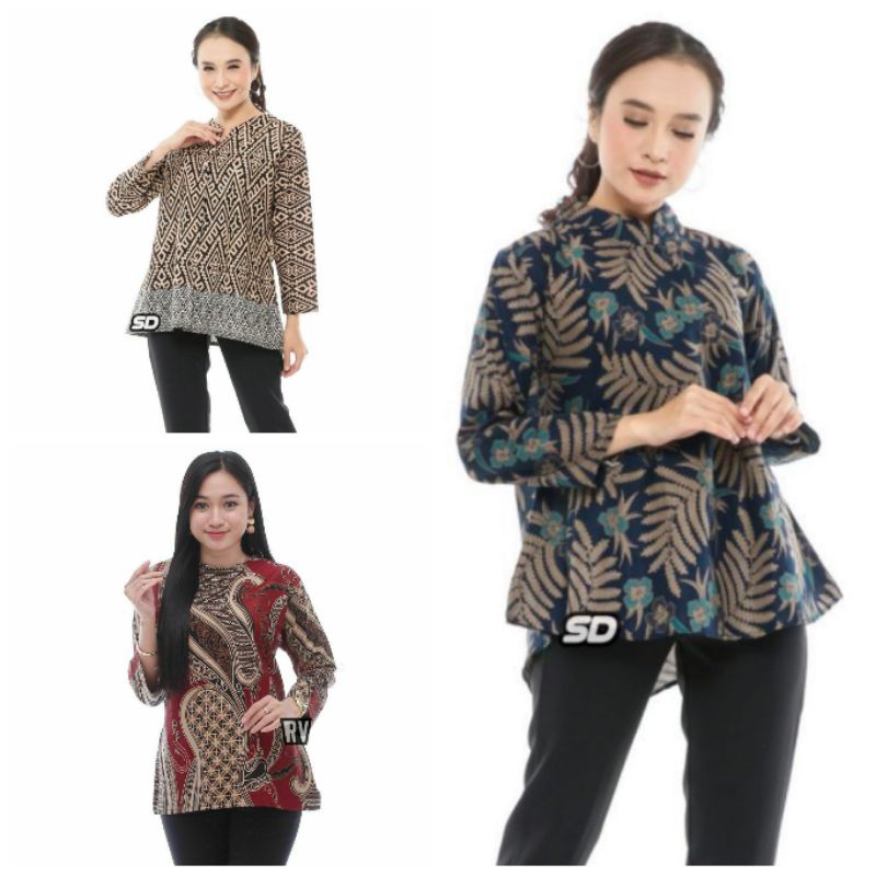 BAJU BATIK WANITA MODERN MONALISA GENES M,L,XL asli PEKALONGAN