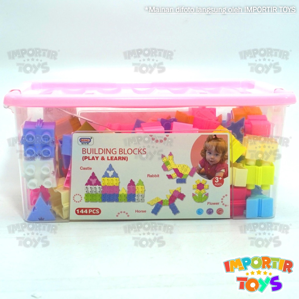 Building Blocks Mainan Edukatif Anak BLOCK Set 144 Pcs with Box