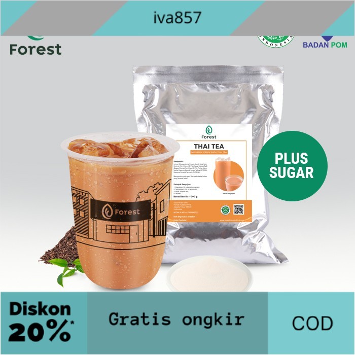 

PROMO Bubuk Minuman Rasa THAI TEA 1000g Plus Gula - FOREST Bubble Drink - POWDER GRATIS ONGKIR