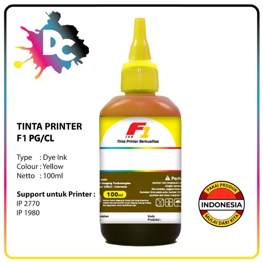 Tinta Refill Canon F1 100ml Tinta Isi Ulang Botol Infus