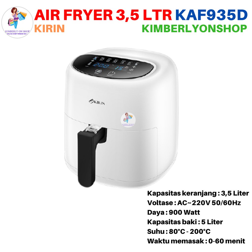 Digital Air Fryer 3,5 L 900W KAF 935D Alat Goreng