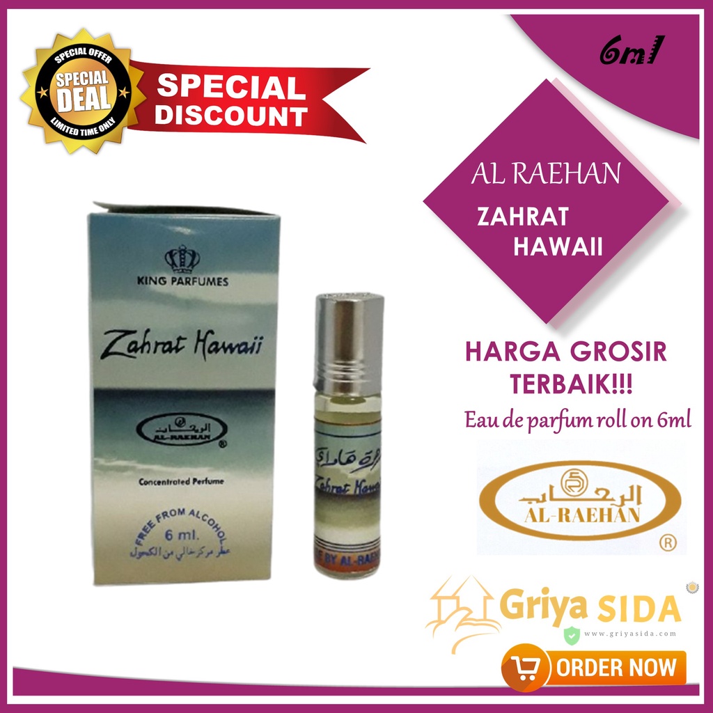 Parfum Zahrat hawaii 6ml minyak wangi al raehan mirip al rehab parfum Harga grosir PROMO!