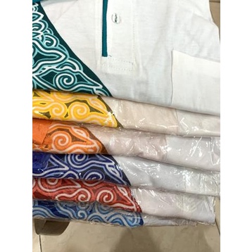Baju Kaos Kerah Olahraga Muslim Training Polo T-Shirt Batik Lengan Panjang