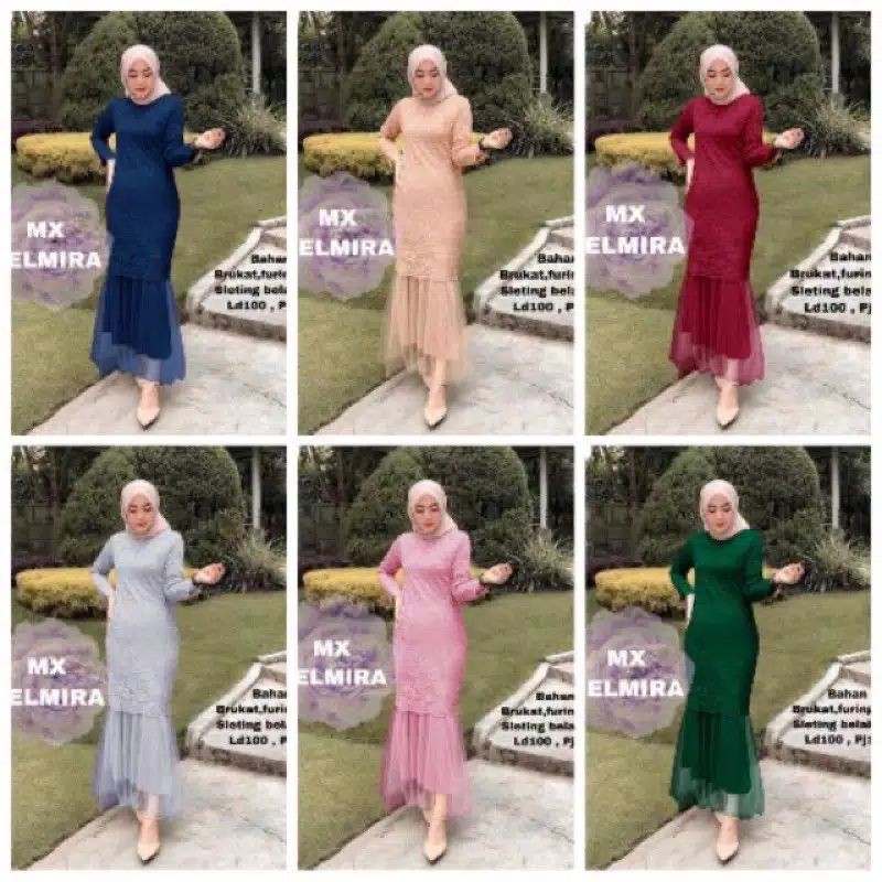 agnia brokat / ashanty gown / agnia maxy brokat / duyung dress/ mermaid dress celmira dress
