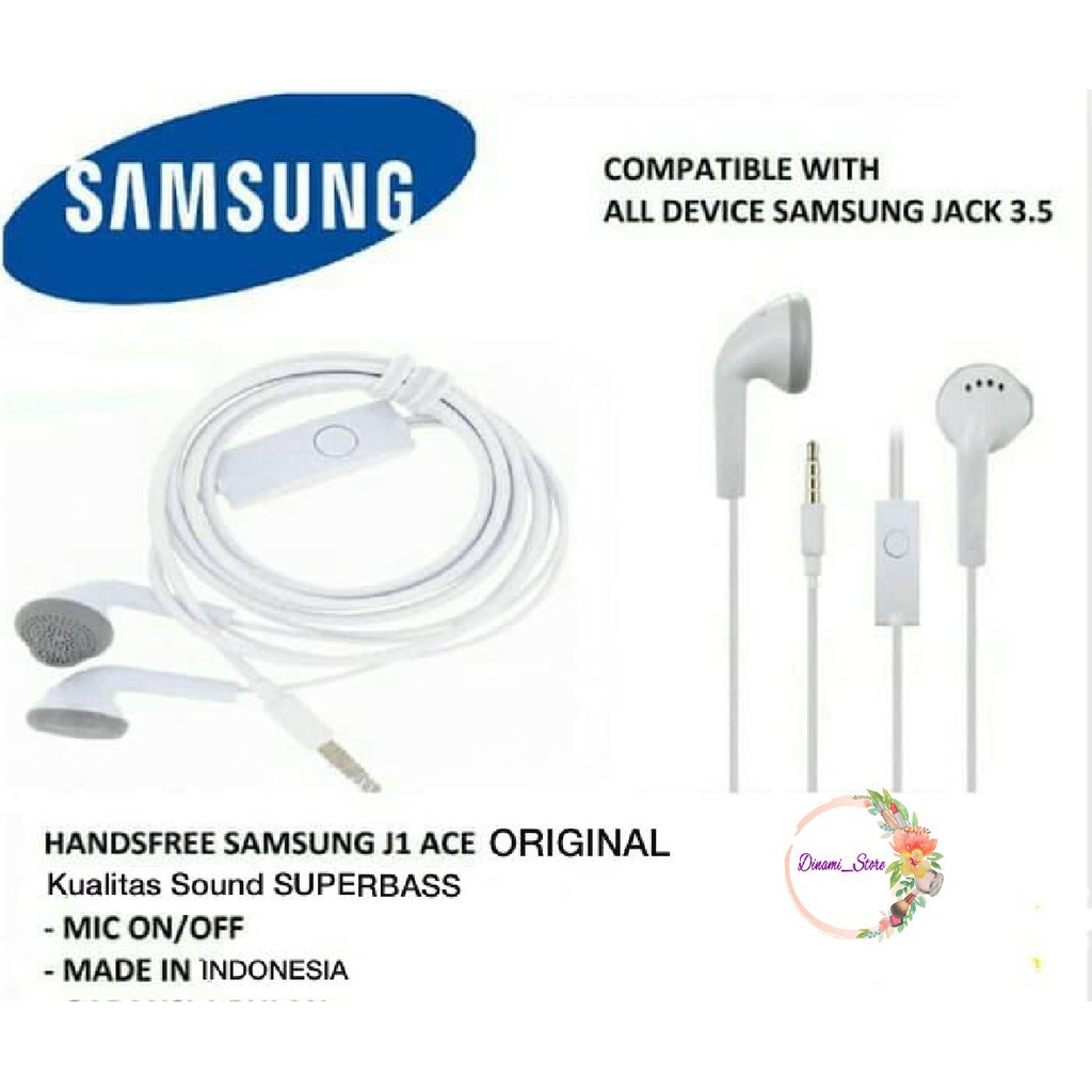 Headset Headsfree henset Hf Samsung J1ace ,J2prime , J3 , J5 ,A10s ,s5830 original INDONESIA DST1946