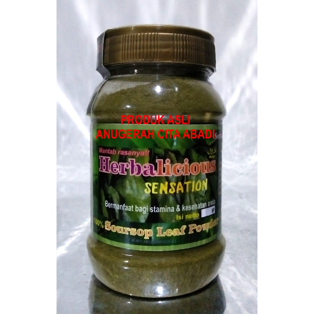 

Daun Sirsak Bubuk Herbalicious Sensation Pure Soursop Leaf Powder 100gr Toples Plastik