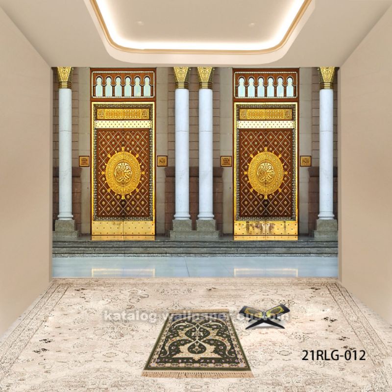 Wallpaper Dinding 3D Custom Islami Pintu Emas Masjid Nabawi (21RLG-012)