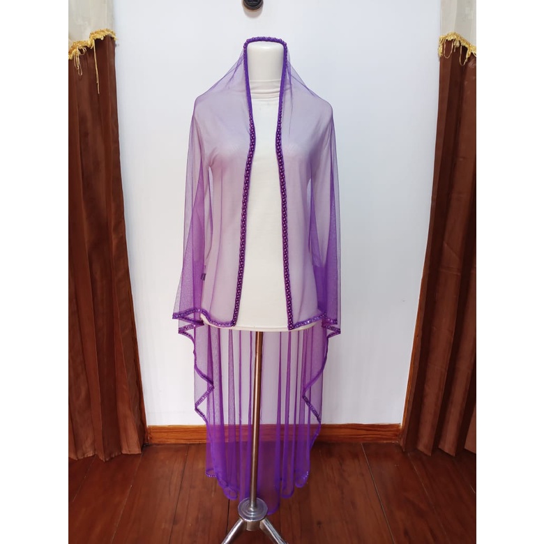 slayer veile pengantin UNGU TUA hijab pengantin kerudung pengantin mutiara jilbab pengantin slayer p