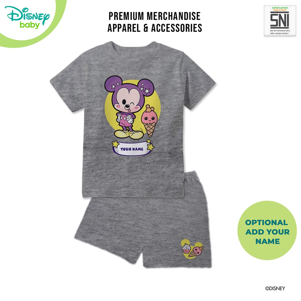 Baju Setelan Bayi Mickey DISNEY Katun Bambu DMF266