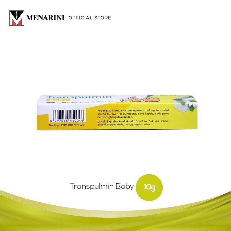 Transpulmin Baby Balsam 20gr / 10gr- Bantu Ringankan Hidung Tersumbat karena Flu pada Bayi