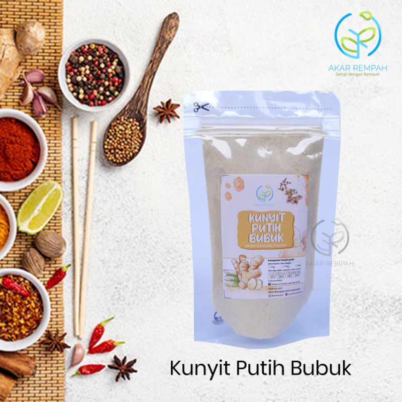 

Kunyit Putih Bubuk Murni / Kunir Putih Iris Kering akarrempah isikeranjangmu