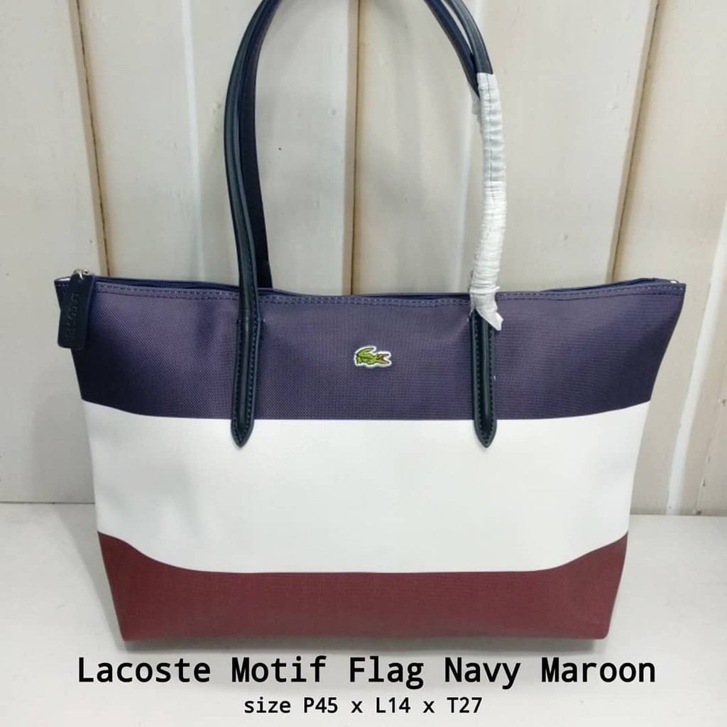 Tas Handbag Tas Tangan Lacoste Motif Flag