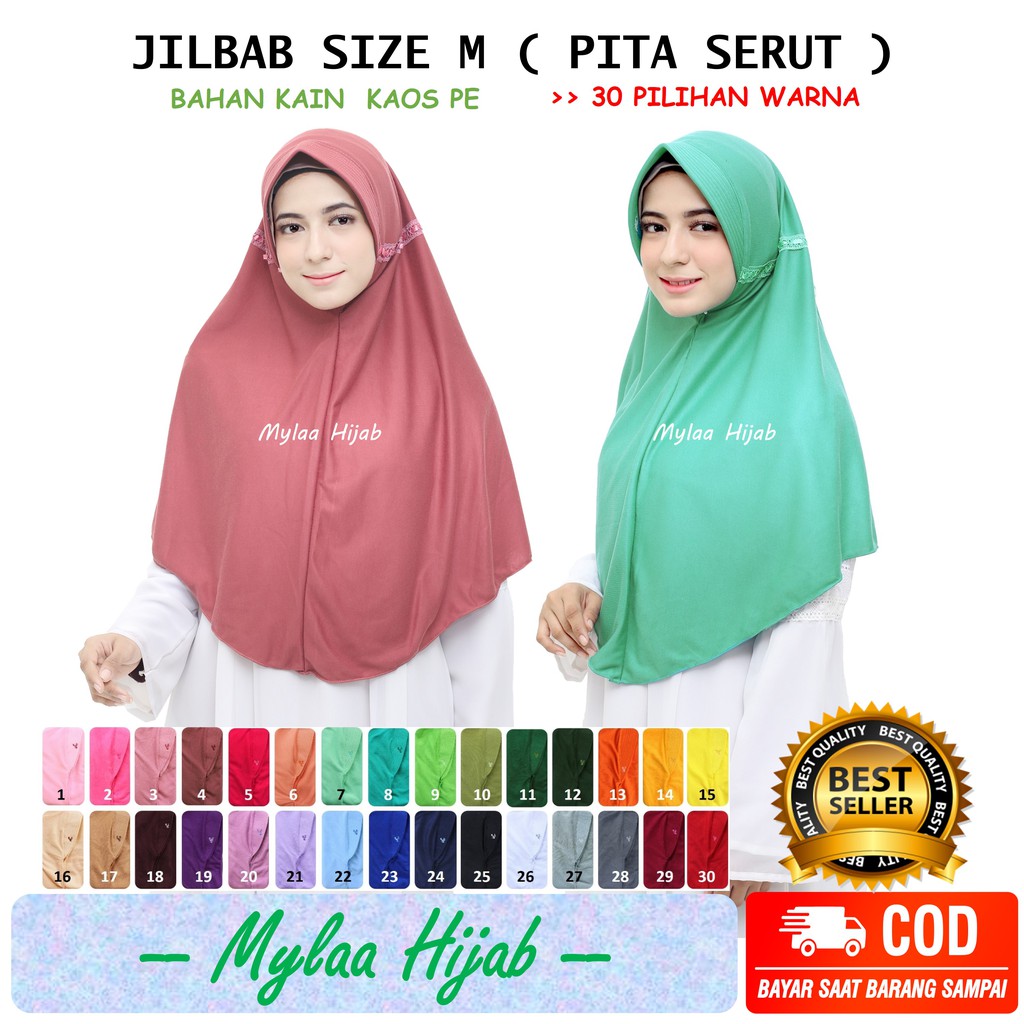 Jilbab Hijab  Bergo Kerudung instan Size M atau anak 