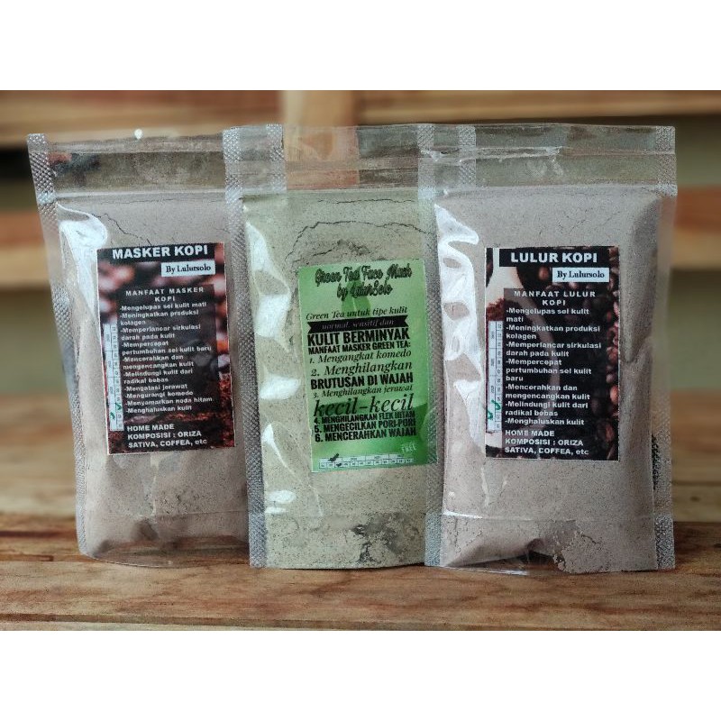 (1200gr) 1KG Organik Masker / Lulur Kopi Home Made by Lulursolo Coffee Face Mask / Body Scrub