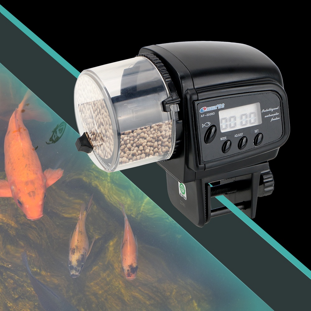 Auto Feeder Fish Food Timer Aquarium Pakan Otomatis AF-2003 /AF-2009D Digital LCD Display Fish Food Depenser RESUN
