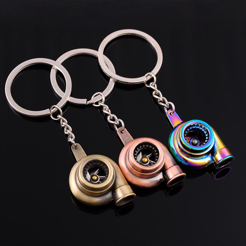 Lanfy Gantungan Kunci Kreatif Spinning Turbine Colorful Key Ring