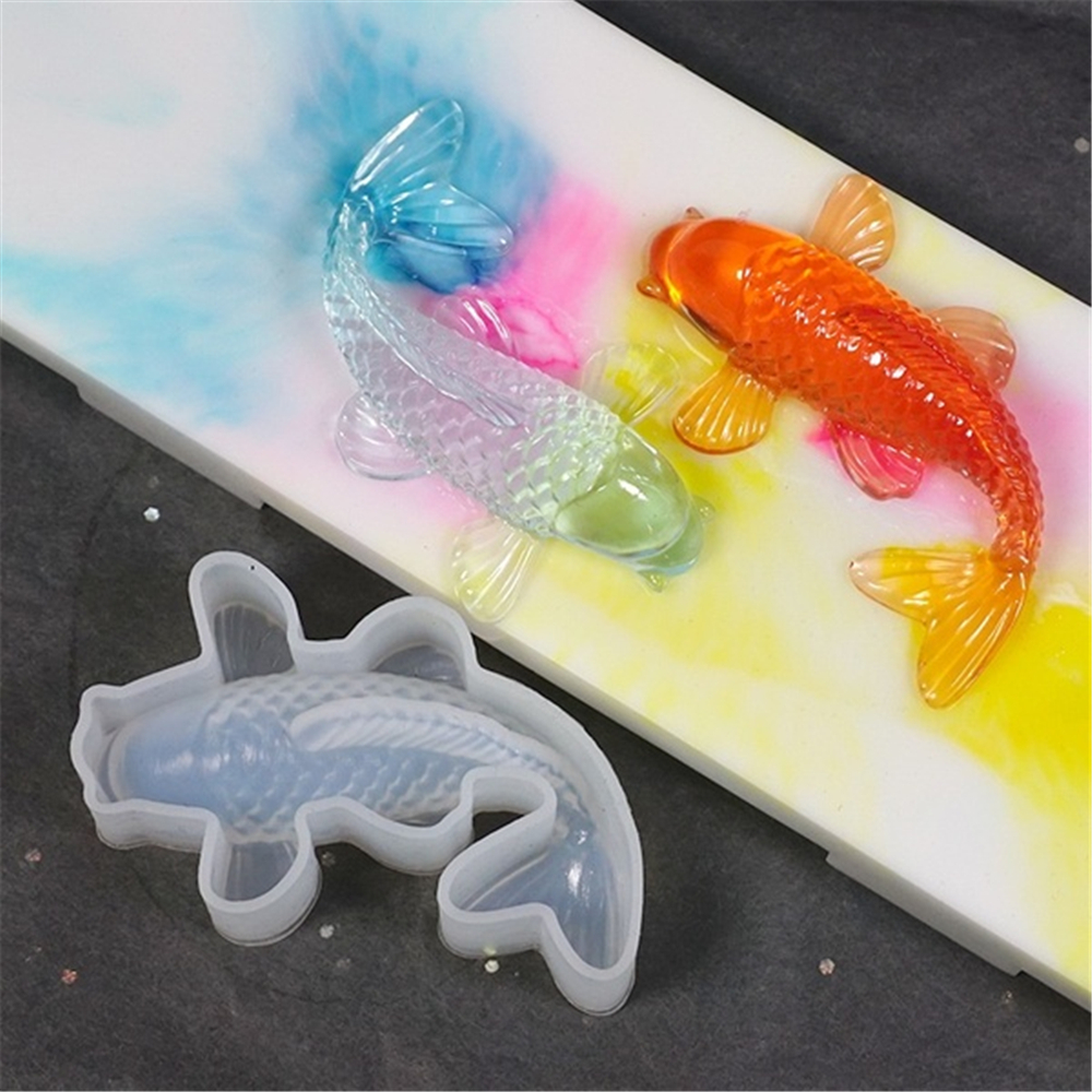 SUYOU Home Koi Fish Epoxy Mold Handmade Resin Casting Tool Silicone Mould Craf Pendant DIY Cake Baking Jewelry Making