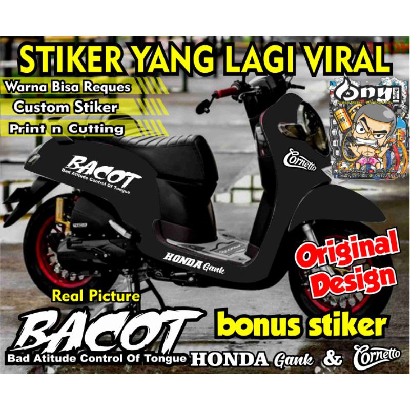 STIKER STRIPING SCOOPY BACOT