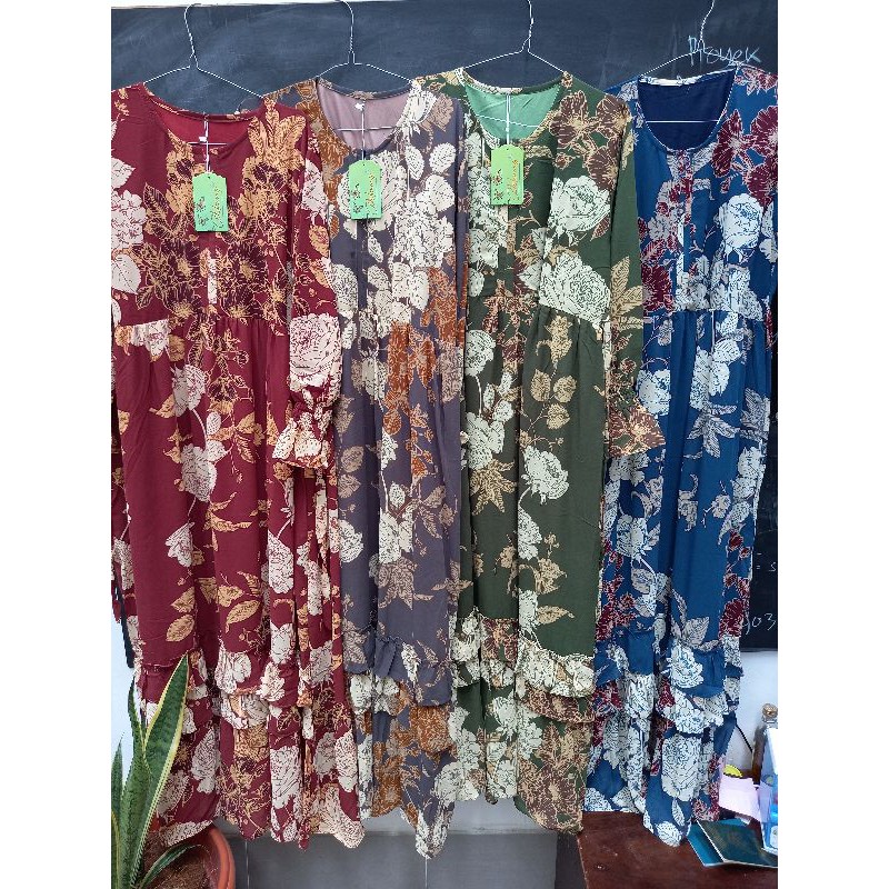 Gamis bangkok ceruty Aldans / Aldhans bunga