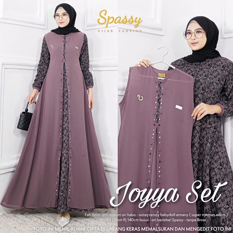 Cod Joyya set/gamis lebaran/gamis murah/gamis maxy/gamis cantik/gamis polos/gamis kondangan/dress pe