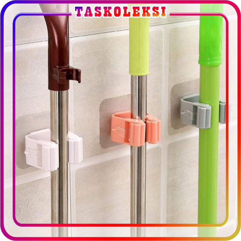 ☛TK☚ R076 Mop Holder Bathroom Wall Penjepit Hanging Pel Lantai Jepit Gantungan Sapu Kamar Mandi