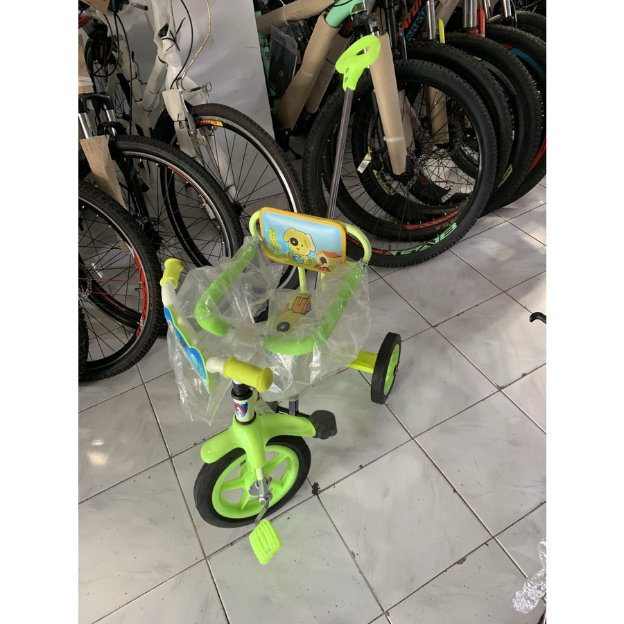 Sepeda Roda tiga / tricycle alfrex arafa dorongan + pengaman