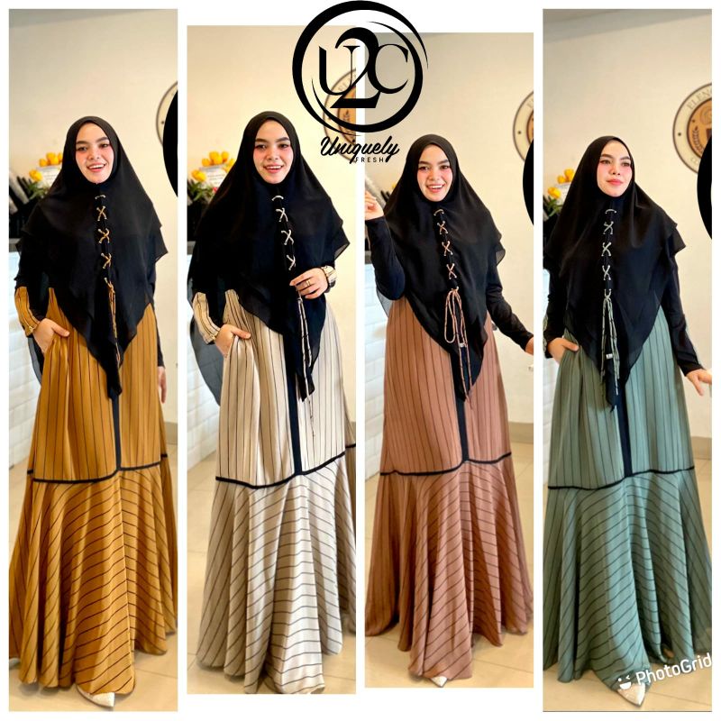 Premium Zanitha Syari ORI by U2C / Dress Katun / Gamis Set Syar'i / Gamis Pesta / Baju Syar'i Terbaru / Dress Syar'i / Muslimah Branded Wear