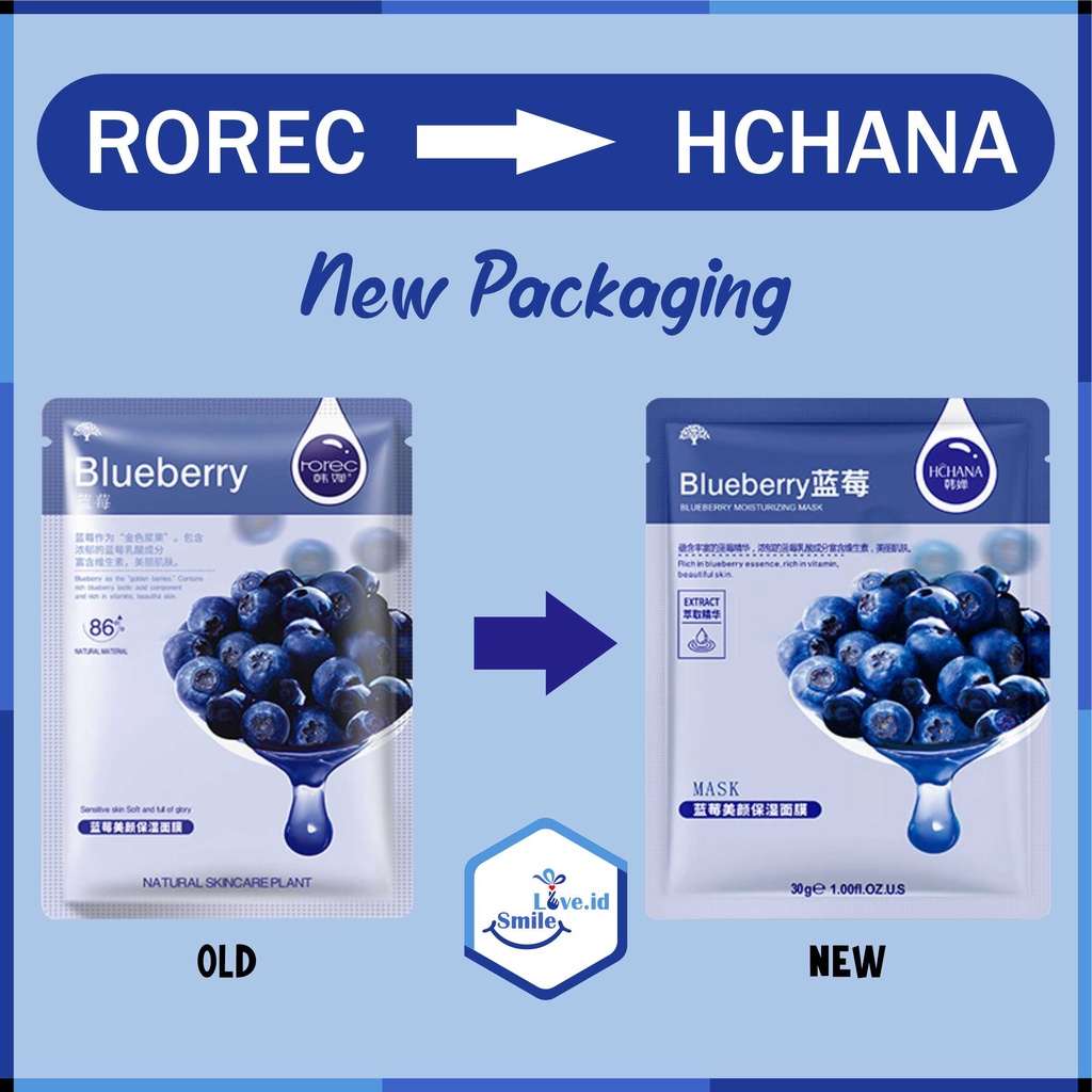 ROREC / HCHANA Natural Skin Care Sheet Mask - Masker Wajah Korea HCA01