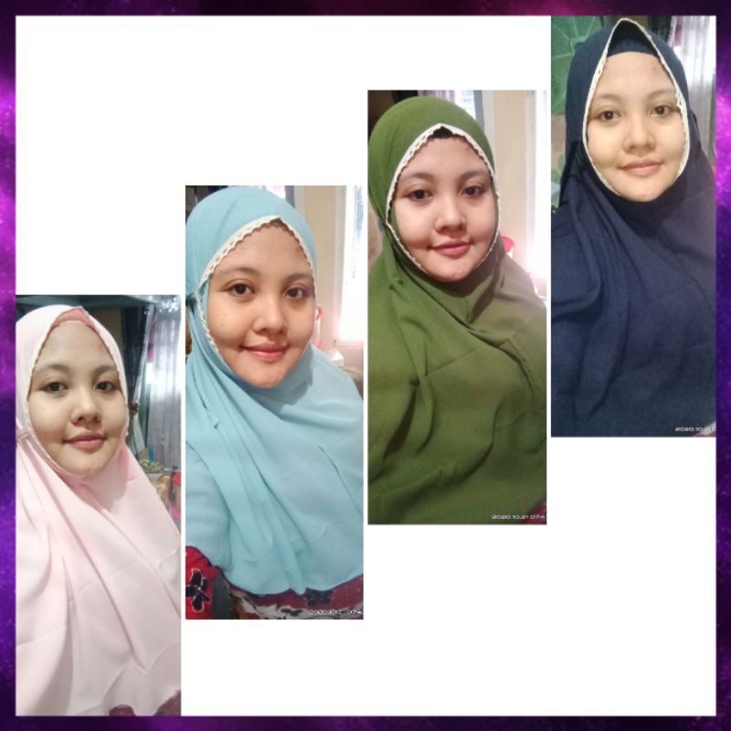 Hijab bergo list renda instant non pet tali best seller/maryam bergo non pet renda
